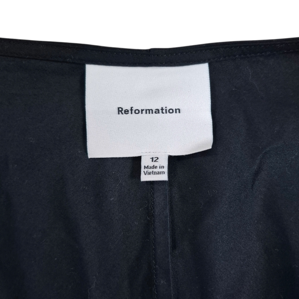 REFORMATION Long Sleeve V-neck Top With Ties Black 12 - Picture 3 of 6
